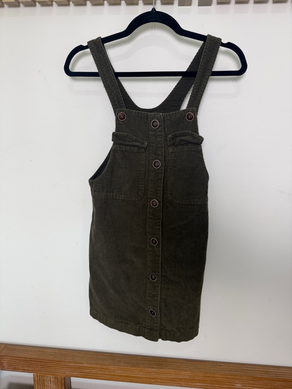 Green Zara Girls Dungaree Dress size 11/12